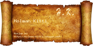 Holman Kitti névjegykártya